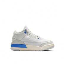 Nike JORDAN 3 RETRO (PS) Casual Sports Fashion Versatile Comfortable Teen Basketball Shoes - White Blue - View 2