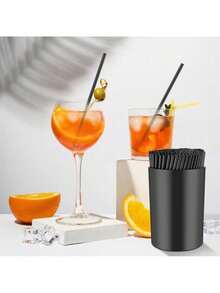 200 Pcs Black Coffee Stirrer And Holder Set – Plastic Coffee Stirrers With Holder For Mixing Coffee, Milk & Cocktails, Kitchen & Party Supplies - 1 - View 6