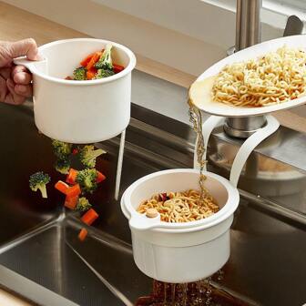 Sink Strainer Bag - Kitchen Dishes Drying Rack With Dry/Wet Separation, Food Waste Filter Basket, Hanging Design Funnel Filter, Kitchen Gadgets