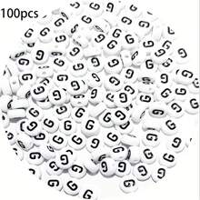 100/200/300/500/1000pcs Acrylic Letter Beads Jewelry Making Kits, Bohemian Style Beads For DIY Bracelets, Necklaces, Keychains - Hollow Letter Beads Mixed With Game & Friendship Themed Beads - Black and White - View 40