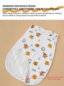 1 pièce Sac de couchage en mousseline pour nouveau-né, 2 pièces Gilet anti-coup de pied Couverture de sommeil pour nourrissons