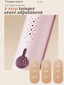 Curling Iron Hair Crimper Waver - 32mm Beach Waves Curling Wand, Deep Waver Hair Curler Tool With Ceramic 3 Barrel For Women, Dual Voltage, Anti-Scald, Easy To Use, Pink, 1.25 Inch
