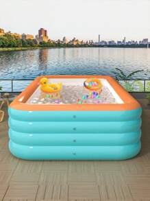 3-Ring 4-Ring Oversize Family Friendly Giant Inflatable Swimming Pool, Thick PVC, Foldable Portable Summer Water Park