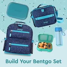 Lonchera a prueba de fugas Chill Kids - Caja Bento de 4 compartimentos con paquete de hielo incorporado, capacidad de 3.3 tazas, libre de PFAS y BPA, apta para microondas y lavavajillas, tamaño para edades de 3 a años (Verde/Azul Marino) - Edición Confeti - Truly Teal - Ver 8