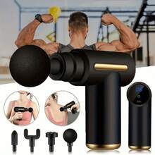 Elektrischer Muskel-Massagegerät, kleine Reise-Massagepistole, Tiefengewebe-Massagepistole, entlastet den gesamten Körper, 6-Gang leise Körper-Faszien-Pistole mit Handgriff und 4 Massageköpfen, Mini-Massagepistole, geeignet für 5 Einsatzbereiche: Zuhause, Fitnessstudio, Outdoor, Büro usw., ideales Geschenk für Männer und Frauen