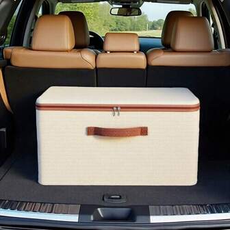 Trunk Storage Bag - Car Organizer Box, Foldable Trunk Storage Container Suitable For SUV & Sedan, Sturdy Car Storage Caddy, Cargo Organizer Box, Collapsible Storage Bag, Portable Car Organizer For Women Storage Organizer Travel Essentials Back To School Dormitory Storage