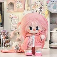 3pcs (Doll Clothes Only) 20cm Super Cute Rabbit Ear Hoodie Doll Clothes, Detachable Doll Outfit 3 Pieces Set, Suitable For Back To School, Graduation, Gifts, Parties, Holidays, Friends Birthday (Includes Glasses And Hanger) - Multicolor - View 12