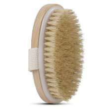 1 Stück Trockenbürstenkörperbürste, Körperhaut-Exfoliator-Kratzer, für trockenes Bürsten der Haut, Massage, Lymphdrainage & Verbesserung der Durchblutung, mittlere Stärke (Wildschweinborsten und Holzgriff) Trockenhaut-Körperbürste