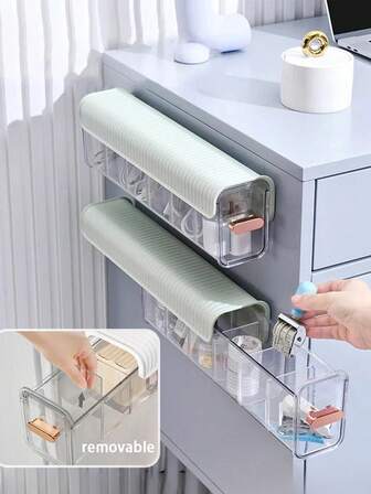 1pc Wall Hanging Sock Storage Box, Three Colors, PET Material, Transparent Drawer Type, Pull-Out, Lattice Adjustable, Underwear Storage Box, Wall Mounted Garbage Bag Storage Box, Bra, Bathroom, Bedroom, Home, Dormitory Home Storage Box For Women Storage Organizer Travel Essentials Back To School Dormitory Storage