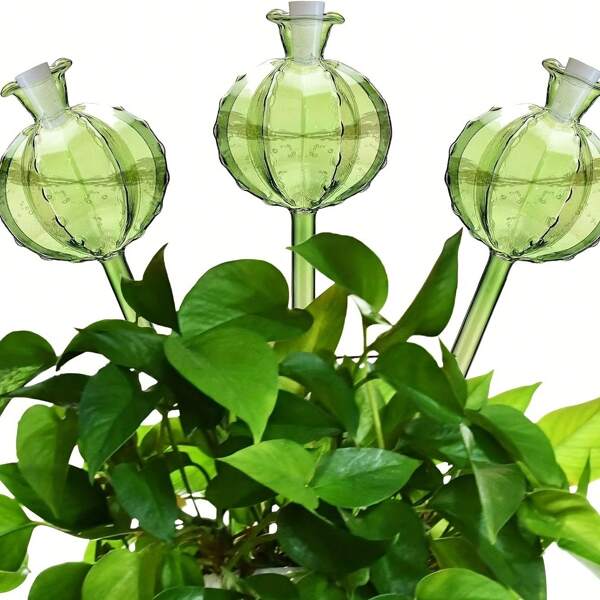 4 piezas Globos de riego con forma de cactus lindos - Dispositivo de auto riego, de plástico transparente, bolas de riego para plantas verdes, adecuados para jardines interiores/exteriores, sistema de riego para el patio, de plástico duradero