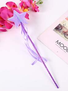 1 pieza Varita de ángel de fiesta, varita de hada de princesa mágica de 5 puntas, accesorio de disfraz lindo para fotografías, Halloween