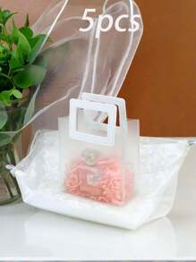 10/1 Bolso redondo transparente con efecto escarcha, bolsa de regalo del Día de San Valentín, bolsa de regalo de boda, bolsa de regalo de dama de honor con caramelos, bolsa de tienda de joyas, bolsa de regalo de dama de honor de boda
