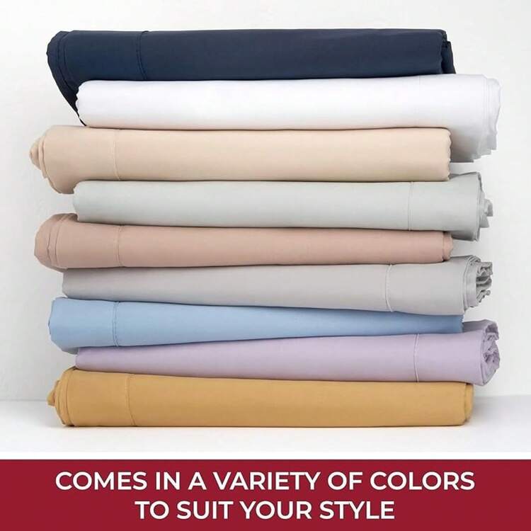 Mellanni King Fitted Sheet - Iconic Bedding Sheets With Up To 16 Inch Deep Pocket - Soft & Cooling - Fade & Stain Resistant - 1 PC (King, Light Blue) - 1573 Blue Hydrangea - View 7