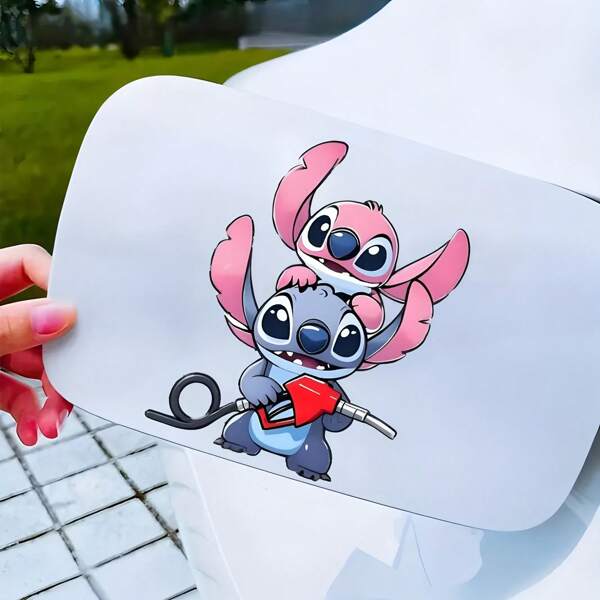 1pc, Disney Cute Stitch Stickers, Car Stickers, Waterproof Stickers, Office Supplies, School Supplies, X, DIY Stickers, Decorative Stickers, Cartoon Stickers, Anime Peripheral Suitcase Stickers, Notebook Water Cup Guitar Stickers Cartoon Decoration, For Laptop, Luggage, Car And Water Bottle