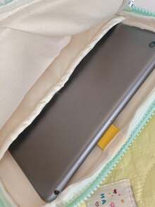 1个个性化软垫iPad保护套，可绣字母，适用于11英寸平板电脑，也可作为14-15英寸笔记本电脑包，iPad平板电脑保护套，笔记本电脑手提包，适合日常使用，可作为圣诞节、母亲节、教师节、生日礼物。 - 彩色 - 查看 4
