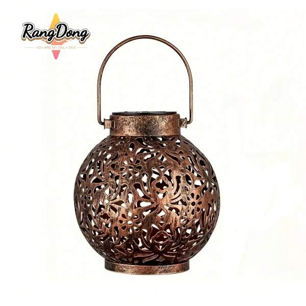 RANGDONG 1 peça pendente solar decorativo para área externa - luminária de mesa solar decorativa de metal, adequada para mesa, terraço, gramado, pátio, trilha, paisagem, quintal, jardim, decoração de arte