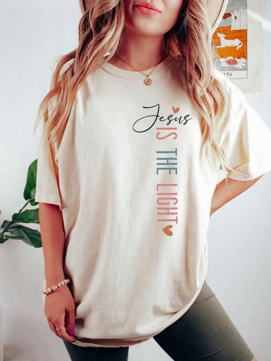 Blusa Feminina T Shirt Estampa Cristã Floral Casual 100% Algodão Premium Envio Imediato