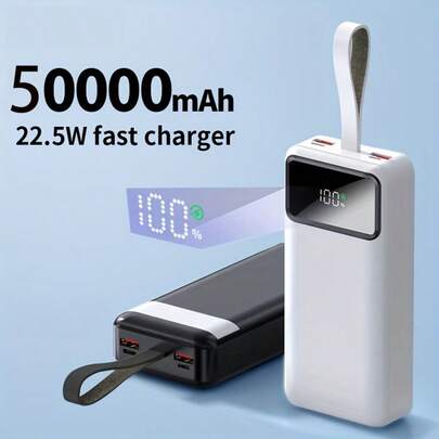 30000mAh Bärbar Power Bank, Mobiltelefonbatteri med 22W snabbladdare, LED Power Display/Camping Light/USB/Type-C-gränssnitt, Kompatibel med IPhone/Galaxy/Android-telefoner och digitala elektroniska enheter, Utomhus nödtillförsel med stor kapacitet för reservström