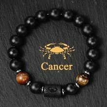 10mm Beaded Bracelets For Men Women Couple Black Punk Streetwear Tigers Eye Bangles Gifts For Boyfriend Constellation Aries Taurus Gemini Cancer Leo Virgo Libra Scorpio Sagittarius Capricorn Aquarius Pisce Zodiac Lover Accessories Jewellery