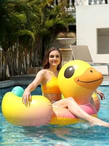 2 Packs Flamingo, Little Yellow Duck Pool Floating Bed, Inflatable, Floating Row, Buy One Get One Free, Delivery Pump, Fun Beach Floating Bed, Inflatable Pool Pipe, Party Balloon Play, Lake Beach Floating Bed Swimming Ring, Summer Pool Raft Recliner, Suitable For Adults, Suitable For Summer Gifts