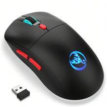 HXSJ HXSJ T20 Is A 2.4G Wireless Mouse With A 6-Key Sound Office Gaming Mouse. It Features An Ergonomic Grip And A LOGO That Can Emit Light Up To 3600DP RGB