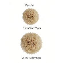 10 pièces/20 pièces/Set Pompons en papier de soie, boules de fleurs en papier suspendues pour mariage, fiançailles, anniversaire, baby shower, enterrement de vie de jeune fille, décoration de fête