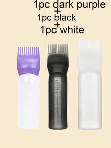 1/3 件沙龙发油涂抹瓶专业美发染发梳瓶理发店美发师染色用品发油涂抹器、发油瓶、发油瓶、发根梳涂抹瓶、发根梳涂抹瓶染发剂涂抹刷用于发根梳颜色带刻度尺、理发店美发产品和配件美容旅行必需品