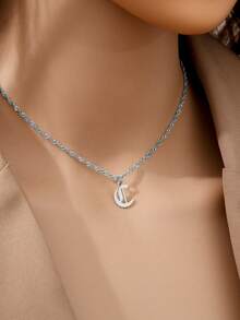 Tsnamer 1pc Customizable 26 Letters A-Z Old English Style Pendant Necklace, Stainless Steel Jewelry Gift For Women - Necklace - View 29