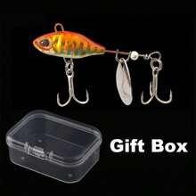 金属振动鱼饵漩涡旋转7克10克14克旋转亮片淡水硬饵振动旋转勺适用于梭鲈