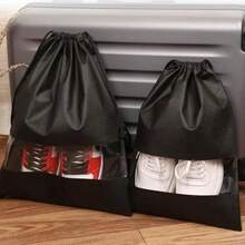 10pcs Black Shoe Organizer Home Travel Dustproof Shoe Organizer Shoe Bags Travel Dustproof Shoe Bags For Storage Transparent Shoe Bags Travel With Drawstring, Suitable For Travel Carrying, Storage Bag For School School Accessories School Stuffdorm Room Essentials Clothes Organizer Closet Organization And Storage Bedroom - Multicolor - View 7