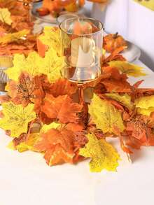 秋季枫叶花环 - 人造悬挂藤蔓，适合感恩节、万圣节和圣诞节装饰 | 非常适合家居、婚礼、壁炉派对、假植物 - 彩色 - 查看 8