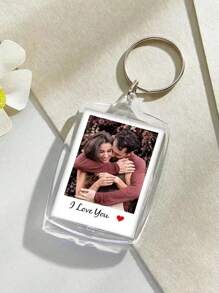 Breloc personalizat cu fotografie și text, breloc acrilic personalizat, breloc pentru cupluri, cadou de ziua de naștere, aniversări, cadou pentru cupluri.