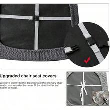 Seat Covers For Dining Room Chair Seat Slipcovers Kitchen Chair Covers (Beige, 4 Pcs) - 深灰色 - 查看 4