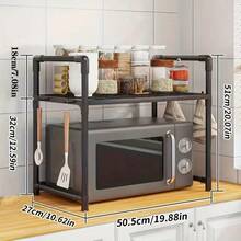 Giá để lò vi sóng đa năng cho nhà bếp, kệ lò nướng có hai lớp và ngăn chia bằng nhựa, đầu nối kim loại, được thiết kế để chứa lò nướng hai tầng và cung cấp nhiều lựa chọn lưu trữ lò vi sóng, lý tưởng cho việc sắp xếp nhà cửa - Nhiều màu - Xem 9