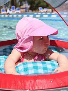 1pc Infant/Toddler Unisex Japanese Style Sun Hat, Bucket Hat, Shawl Hat, Suitable For Outdoor, Hiking, Beach, Daily Wear