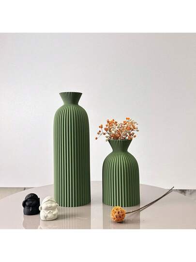 Wavy Texture Art Vase, Bohemian Flower Dried Indoor ative Entryway Office Vase Home Room Glass view 5