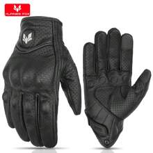 ALPINES FOX Sommer Retro perforierte Lederhandschuhe für Motorrad Herren Damen Vollfinger Motocross Biker Handschuhe Moto Ausrüstung M-XXL