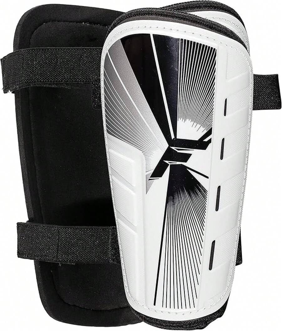 Sports Soccer Shin Guards For Youth + Adults - Superlight Shin Guards For Men, Women + Kids - (2) Shin Guard Set For Boys + Girls - Black - View 1