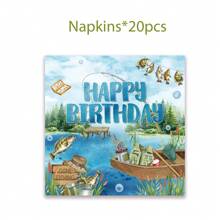 80 Stücke/Set Cartoon Angeln Themen Geschirr Set, 18/23 cm Party Teller, Servietten, Becher, Geburtstags Party Geschenke & Dekorationen, geeignet für Geburtstags Themen Party Zubehör, Dessert Teller, Getränke Becher