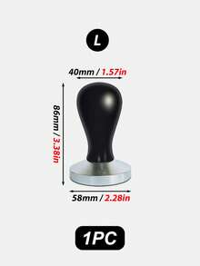 1件 51mm/53mm/58mm 紅色/黑色實木手柄不鏽鋼咖啡壓粉器，極簡設計，易於清潔，防鏽，適用於奶茶店、咖啡廳、居家使用，兼容多款咖啡機型號，可用於壓粉與分粉 - 黑色 - 查看 16