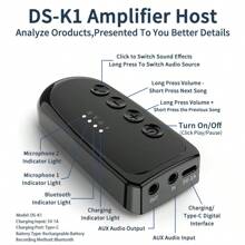 KZ DS-K1 Karaoke Companion Wireless Microphone Bluetooth 5.3 Wireless Moving-Coil Microphones KTV DSP Mixer System 3.5MM AUX Type-C Amplifier Host HIFI Stereo Surround For Wired Speaker/Car Kit/PC/TV/Projector/Phone