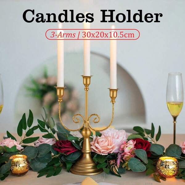 Aimall Decorative Candle Candle Holder Gold: 1 Piece Hanging Metal Tree Shaped Candle Holder Small Vintage Decoration For Christmas Wedding Party Table Decoration