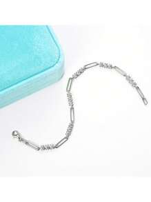 XUJIA Pulseira de moissanita fashion para mulheres, 1 peça, prata esterlina 925, cor D, corte redondo de 3 mm, joia de moissanita, noivado, casamento, aniversário, presentes para ela com certificado GRA, 18 cm/7,09 polegadas