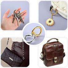 10/20/30 件扁平扳机弹簧按扣 O 形环，金属钥匙圈，圆形带扣，适用于钥匙扣、包包、钱包 - 钥匙链挂钩替换钥匙圈 DIY 工艺品