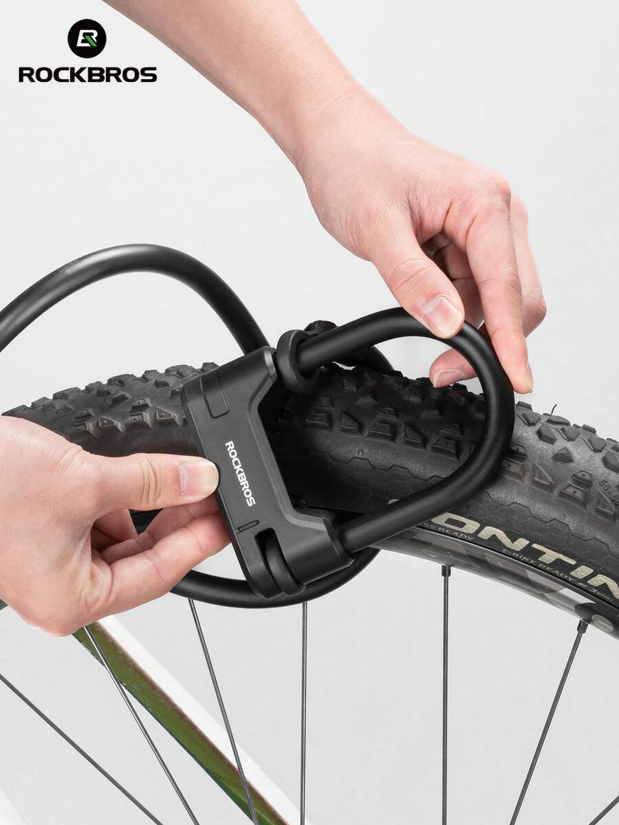ROCKBROS 无钥匙踏板车锁，高强度防盗，易于存放，适用于自行车、摩托车、踏板车 - 彩色 - 查看 1