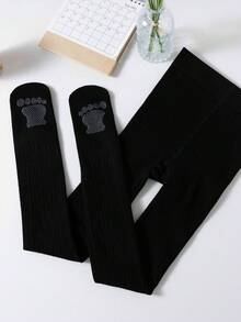 1双儿童/青少年加厚防滑连裤袜，春秋季必备，适合2-16岁儿童。 - 黑色 - 查看 5