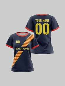 2025 Customized Sports Jersey, Summer New Casual Outdoor Training Sports Single Top Short Sleeve Women's Sports Team Club Training Gym Jersey Top With Front And Back Printed Name And Number, Breathable Quick-Dry Comfortable For Daily Casual, Party, White Undershirt - Multicolor - View 7