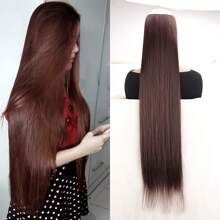 Synthetic 36-Inch Extra-Long Straight Clip-In Hair Extension, Suitable For Women To Wear, Perfect For Carnival.