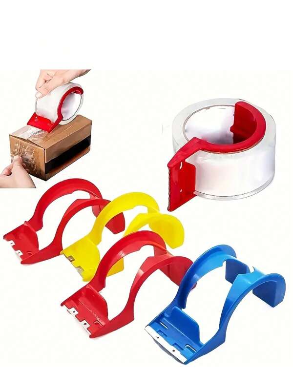 Manueller Klebeband-Spender mit Eisenzähnen, kleine kreative Klebeband-Spender zum Aufstellen auf den Schreibtisch - ohne Strom, ergonomischer Griff für präzises Schneiden - stabiler Kunststoff-Klebebandhalter für Büro & Zuhause, Klebebandschneiden | handgeführter Spender | ohne Strom erforderlich, Paketband-Spender