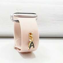 1pc Diamond Encrusted 26 English Letter Charm, Suitable For Silicone Watch Band Decoration